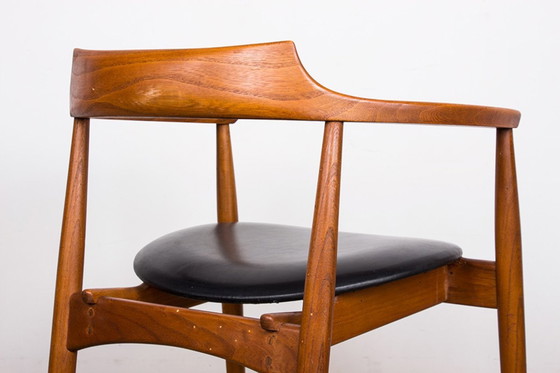 Image 1 of Fauteuil De Bureau Danois en Orme et Skai