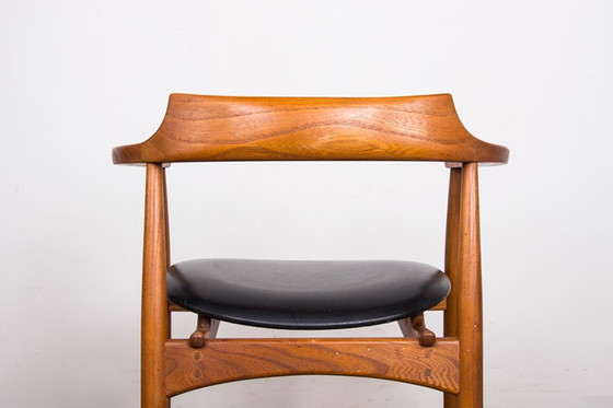 Image 1 of Fauteuil De Bureau Danois en Orme et Skai