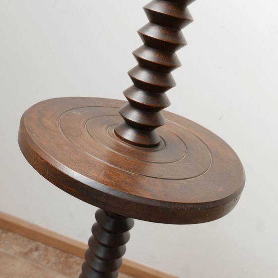 Image 1 of Lampadaire vintage en bois tourné Art Déco, France 1940