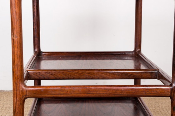 Image 1 of Desserte, Table Roulante, 3 Niveaux, Danoise En Palissandre Par Johannes Andersen Pour Silkeborg 1960.