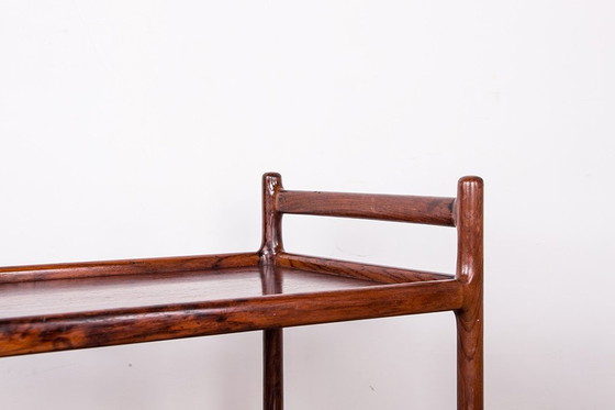 Image 1 of Desserte, Table Roulante, 3 Niveaux, Danoise En Palissandre Par Johannes Andersen Pour Silkeborg 1960.