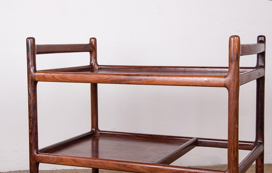 Image 1 of Desserte, Table Roulante, 3 Niveaux, Danoise En Palissandre Par Johannes Andersen Pour Silkeborg 1960.