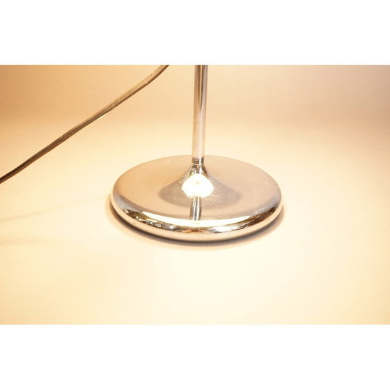 Image 1 of Lampe Tulipe blanche vintage en métal et plastique Abs, Allemagne 1970