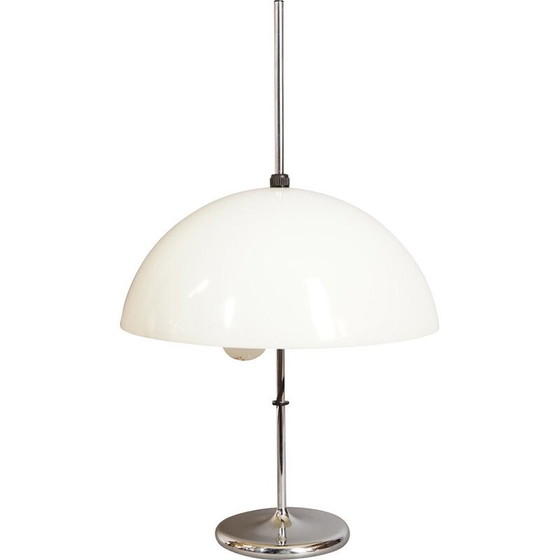 Image 1 of Lampe Tulipe blanche vintage en métal et plastique Abs, Allemagne 1970