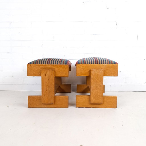 2X tabouret vintage