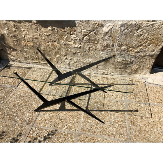 Image 1 of Table basse vintage en verre transparent par Angelo Ostuni, 1955