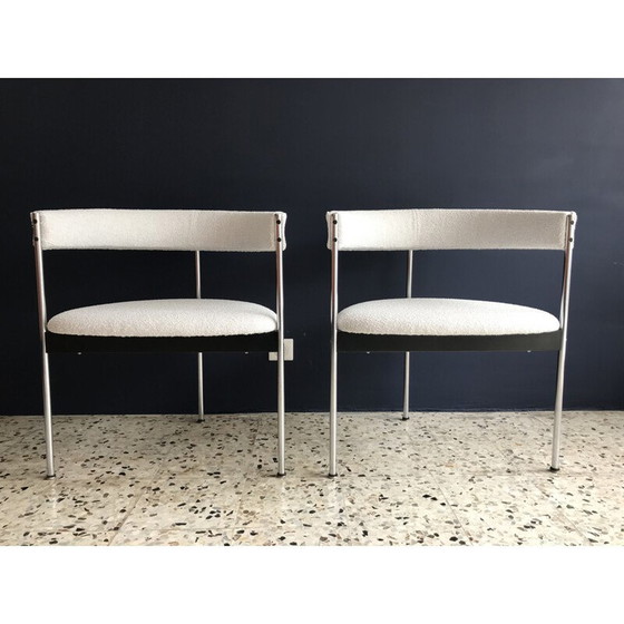 Image 1 of Fauteuil vintage pour Idealheim en tissu blanc et métal 1960