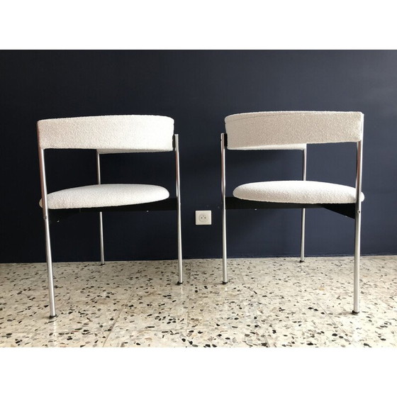 Image 1 of Fauteuil vintage pour Idealheim en tissu blanc et métal 1960