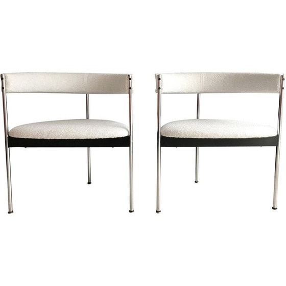 Image 1 of Fauteuil vintage pour Idealheim en tissu blanc et métal 1960