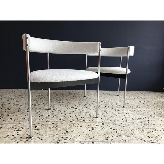 Image 1 of Fauteuil vintage pour Idealheim en tissu blanc et métal 1960