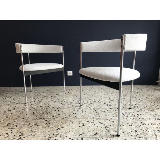 Image 1 of Fauteuil vintage pour Idealheim en tissu blanc et métal 1960