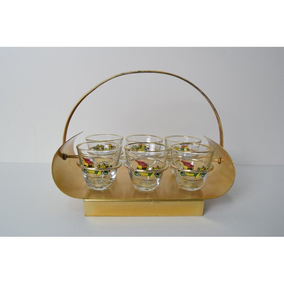 Image 1 of Verres à shot vintage avec bar rétro, Tchécoslovaquie années 1960