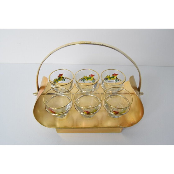 Image 1 of Verres à shot vintage avec bar rétro, Tchécoslovaquie années 1960