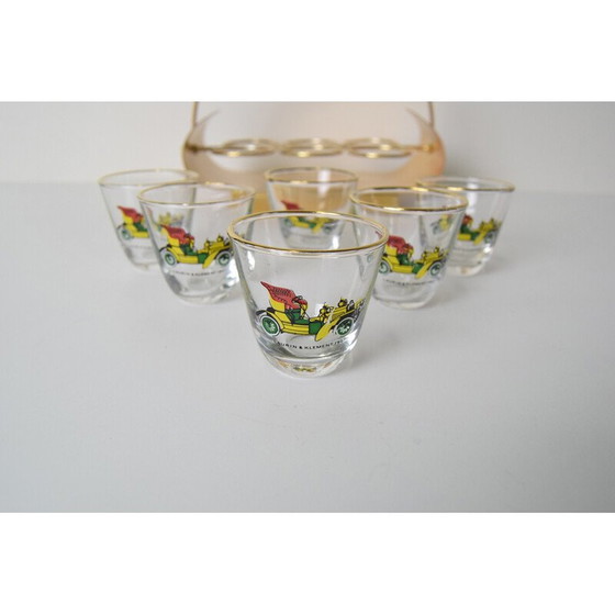 Image 1 of Verres à shot vintage avec bar rétro, Tchécoslovaquie années 1960