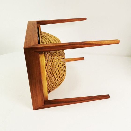 Image 1 of Table d'appoint vintage en teck et hêtre par Severin Hansen pour Haslev, Danemark 1950