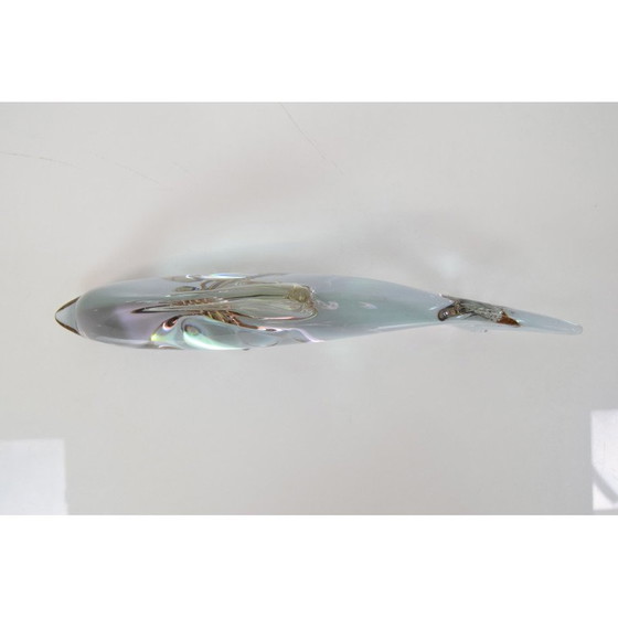 Image 1 of Art du milieu du siècle Sculpture de dauphin en verre par Miloslav Janků pour Zelezný Brod, Tchécoslovaquie années 1960.