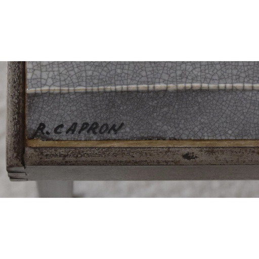 Table basse vintage Soleil par Roger Capron, 1960