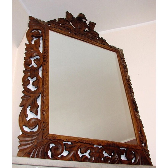Image 1 of Miroir vintage dans un cadre sculpté, 1940