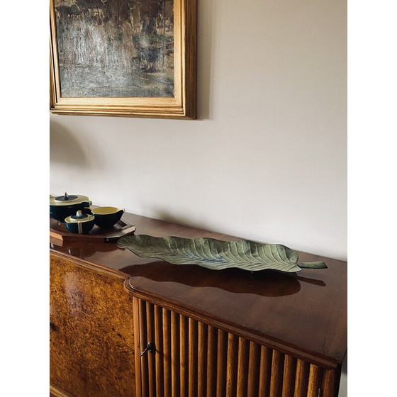 Image 1 of Centre de table vintage en métal en forme de feuille, France 1970