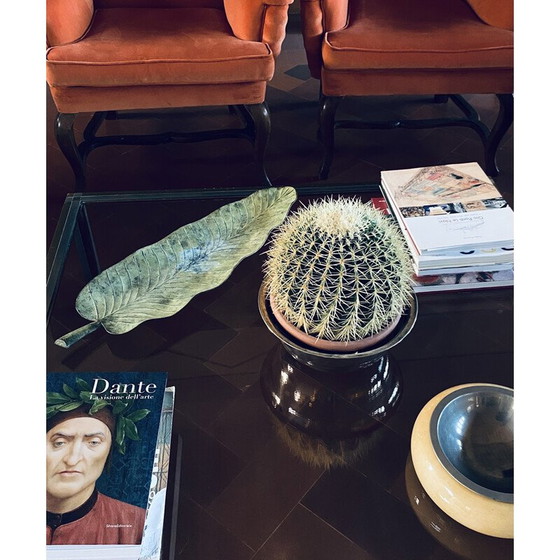 Image 1 of Centre de table vintage en métal en forme de feuille, France 1970