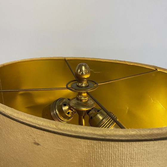 Image 1 of Lampe de table vintage en bronze et quartz de cristal, France 1970