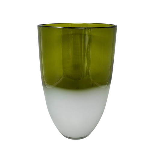 Vase vert exquis des années 1970 fait à la main par Michielotto en verre de Murano