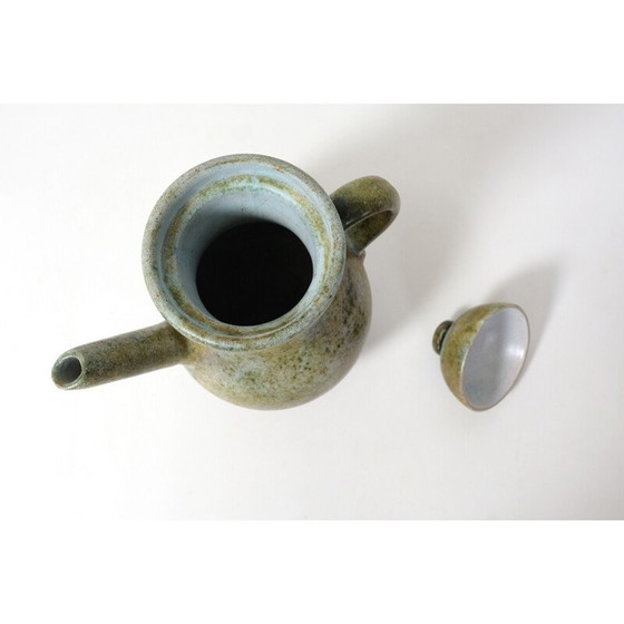 Image 1 of Poterie vintage "La Grange aux Potiers" en céramique verte de Valence pour René et Madeleine, 1950