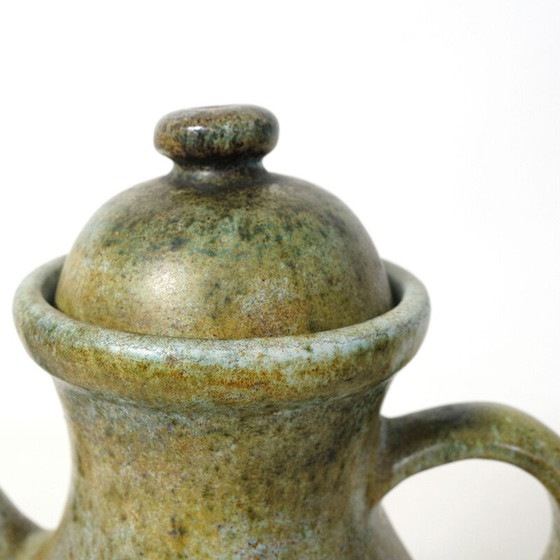 Image 1 of Poterie vintage "La Grange aux Potiers" en céramique verte de Valence pour René et Madeleine, 1950