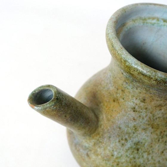 Image 1 of Poterie vintage "La Grange aux Potiers" en céramique verte de Valence pour René et Madeleine, 1950