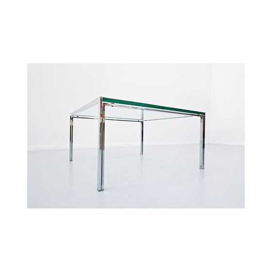 Image 1 of Table basse vintage en verre et chrome, 1960