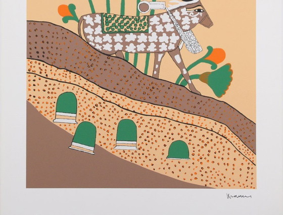 Image 1 of Mireille Kramer, Marche - 1979 Lithographie couleur signée