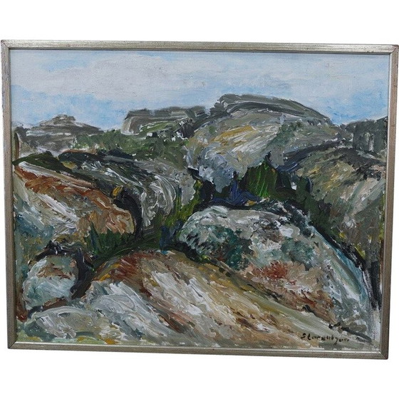 Image 1 of Peinture à l'huile vintage sur toile expressionniste par Sture Lorentzon, Suède 1970