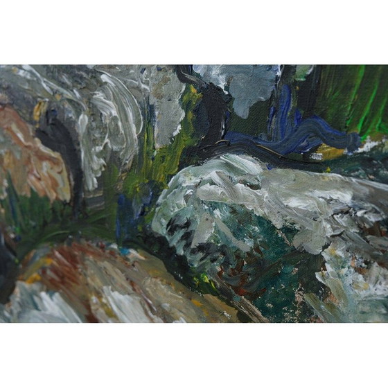 Image 1 of Peinture à l'huile vintage sur toile expressionniste par Sture Lorentzon, Suède 1970