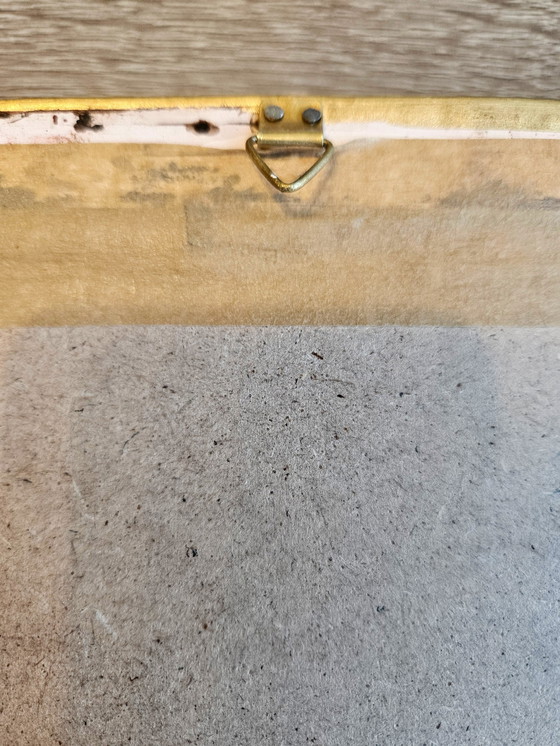 Image 1 of Tableau à l'huile vintage d'Egypte avec cadre en bois