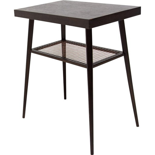 Table d'appoint vintage en bois de chêne pour Dřevopodnik Holešov, Tchécoslovaquie années 1960