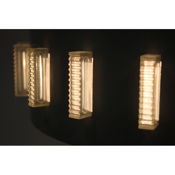 Image 1 of Lampe suspendue vintage en acier, métal et verre, Tchécoslovaquie 1960