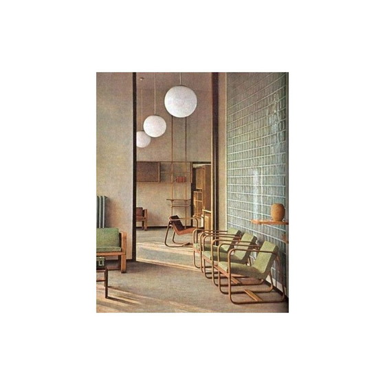 Image 1 of Ensemble table basse et fauteuil vintage par Giuseppe Pagano pour Gino Maggioni, 1940