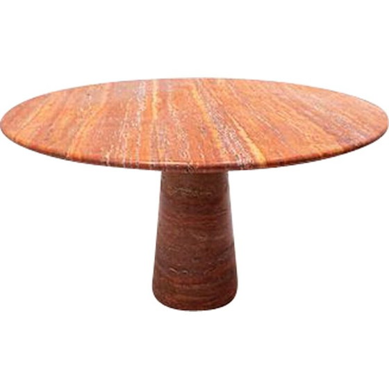 Image 1 of Table de salle à manger vintage contemporaine en travertin rouge, Italie