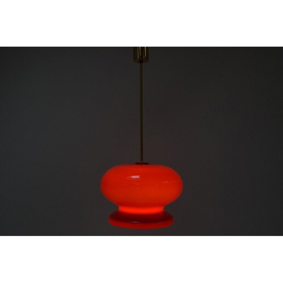 Image 1 of Lampe suspendue vintage en verre, Tchécoslovaquie 1960