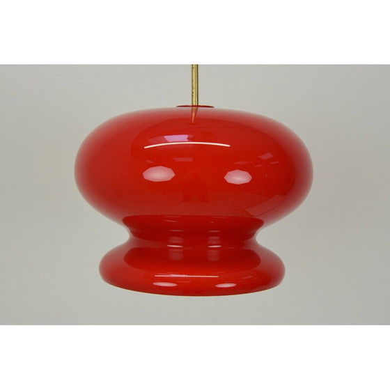 Image 1 of Lampe suspendue vintage en verre, Tchécoslovaquie 1960