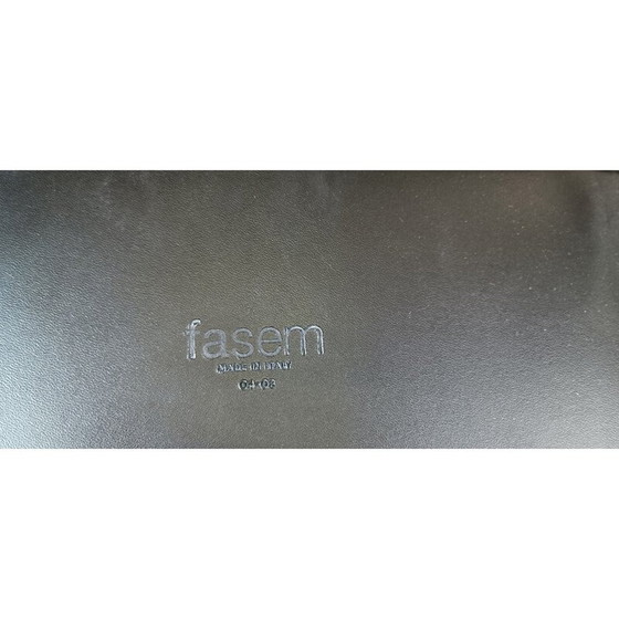 Image 1 of Chaises vintage P90 en métal et cuir gris par Giancarlo Vegni pour Fasem