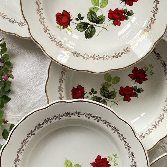 Image 1 of Lot De 6 Assiettes Creuses Faïence Ancienne Manufacture Française De Sarreguemines