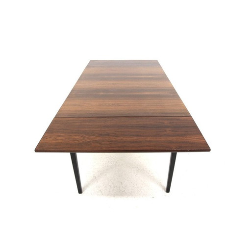 Table de salle à manger extensible "portfolio" en bois de rose, Suède 1960