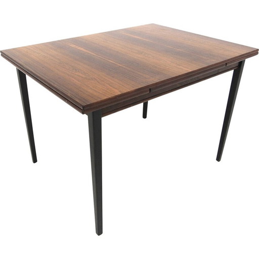 Table de salle à manger extensible "portfolio" en bois de rose, Suède 1960