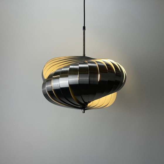 Image 1 of Lampe suspendue Spiral Kinetics dans le style d'Henri Mathieu 1960