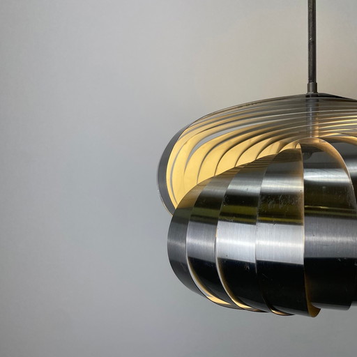 Lampe suspendue Spiral Kinetics dans le style d'Henri Mathieu 1960