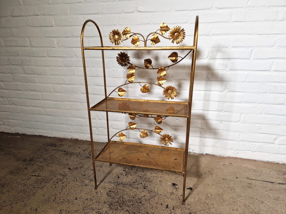 Image 1 of Etagère dorée française, années 1960