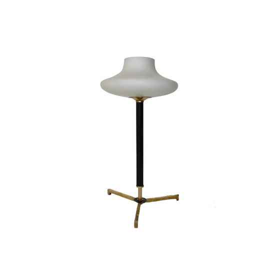 Image 1 of Lampe de table vintage en laiton et verre, 1970