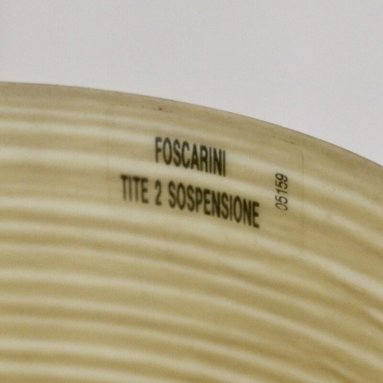 Image 1 of Ensemble de 4 lampes suspendues vintage en verre tressé et fil de Kevlar jaune par Marc Sadler, Italie 2000