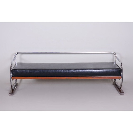 Image 1 of Canapé noir 3 places vintage par Robert Slezak pour Slezak Factories, 1930